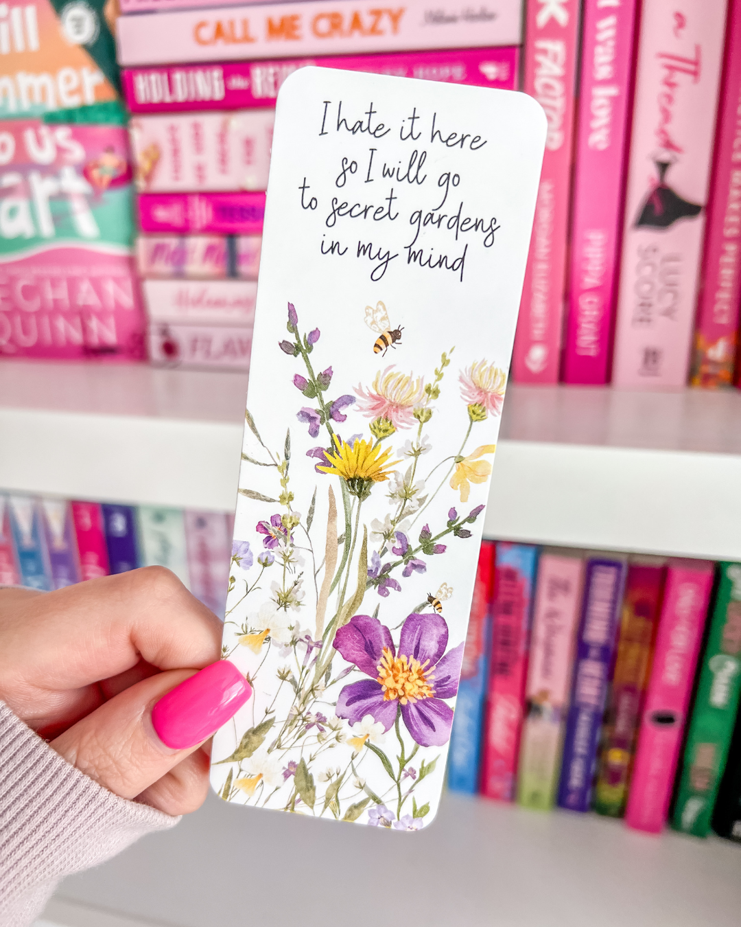 Floral “I Hate It Here” Bookmark | Moody Floral Bookmark for Readers | Aesthetic Book Accessory