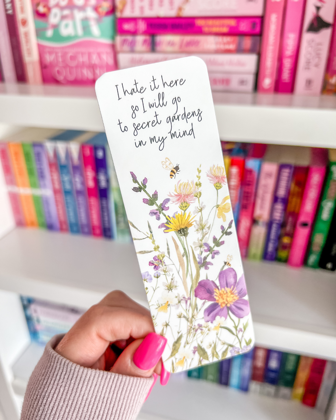 Floral “I Hate It Here” Bookmark | Moody Floral Bookmark for Readers | Aesthetic Book Accessory