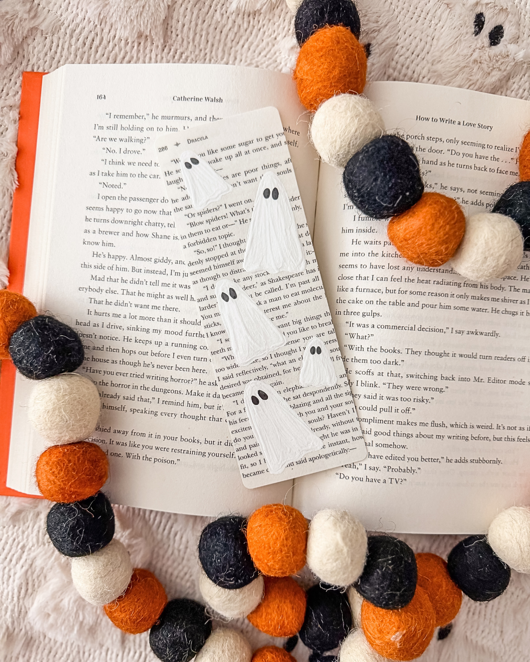 Hand Painted Ghost Bookmark