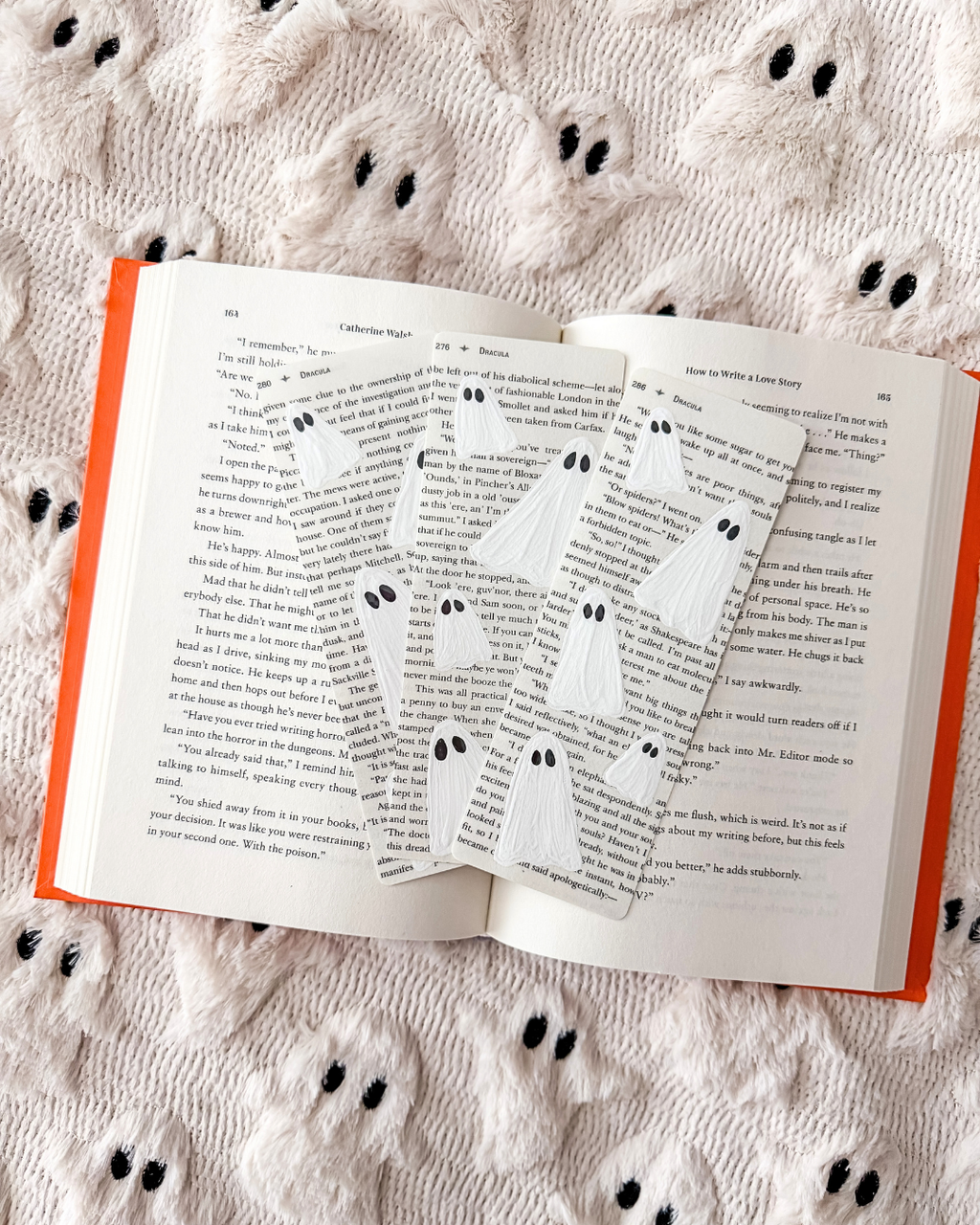 Hand Painted Ghost Bookmark