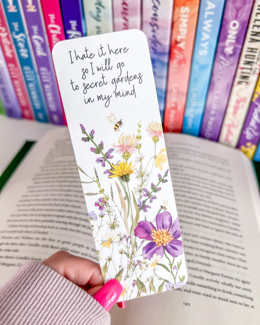 Floral “I Hate It Here” Bookmark | Moody Floral Bookmark for Readers | Aesthetic Book Accessory
