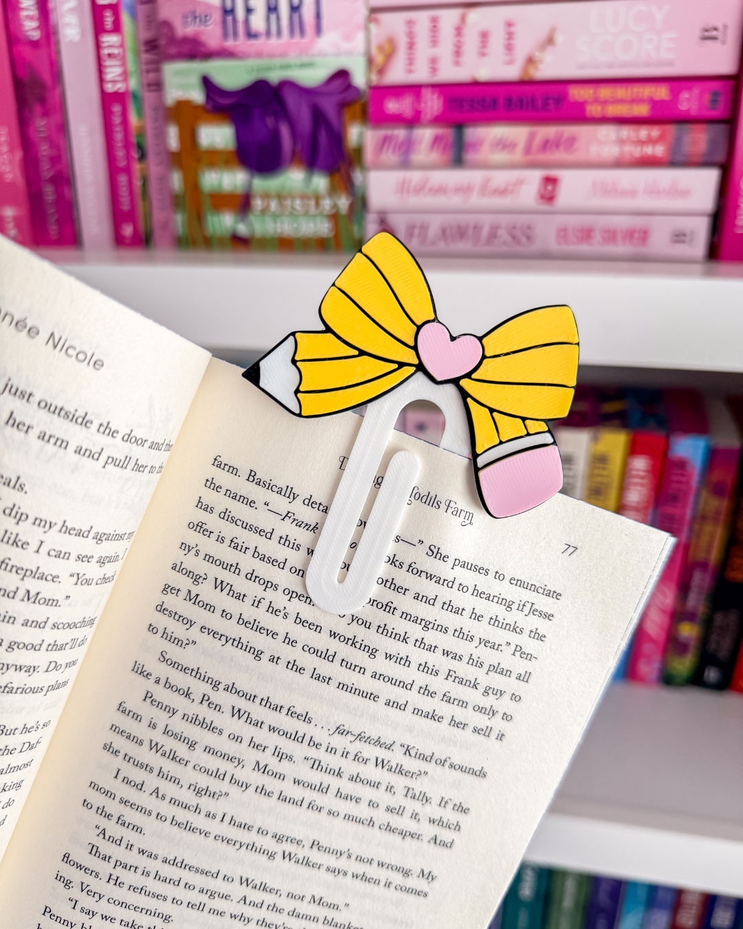 Pencil Bow Clip Bookmark