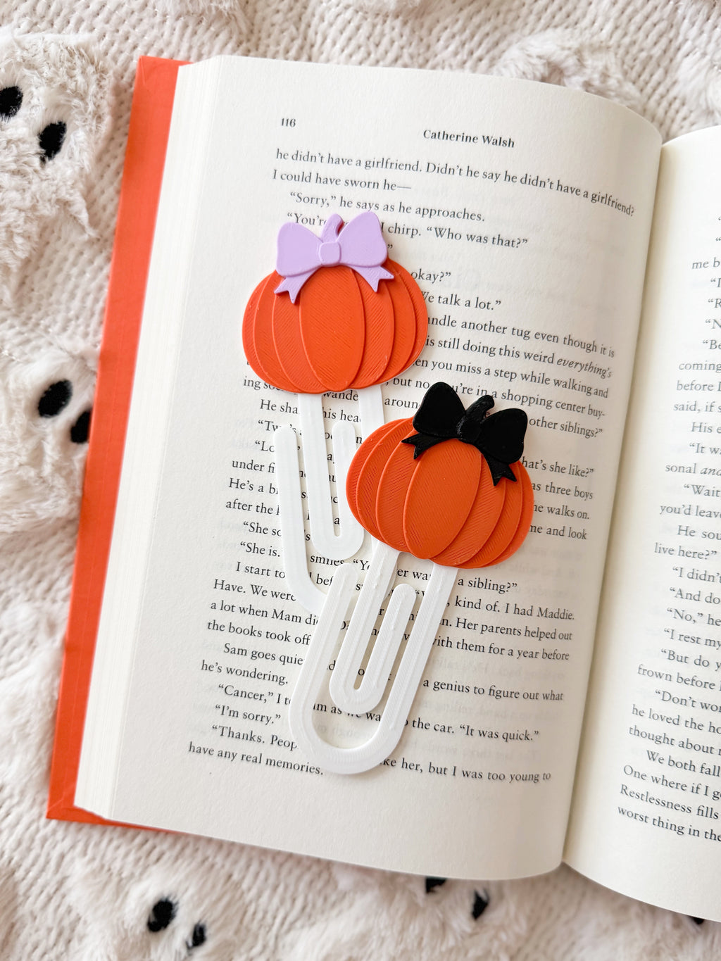 Pumpkin Bow Bookmark