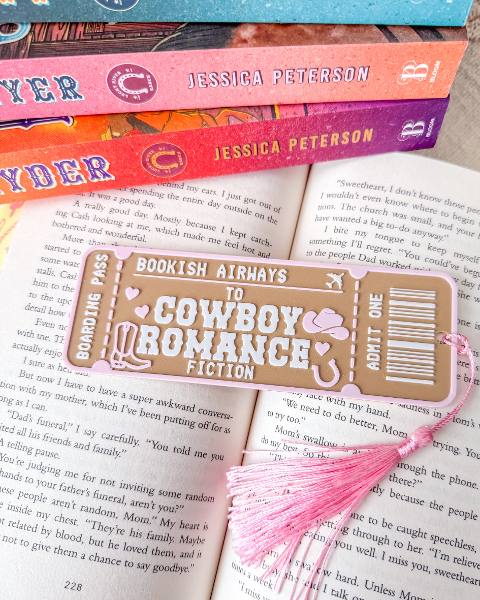 *NEW* Boarding Pass Bookmark - Cowboy Romance