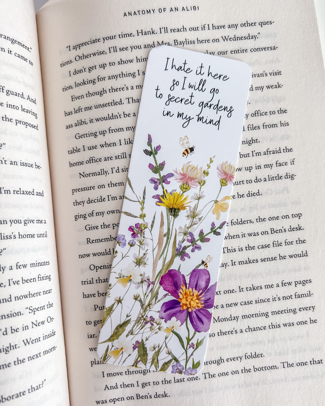 Floral “I Hate It Here” Bookmark | Moody Floral Bookmark for Readers | Aesthetic Book Accessory