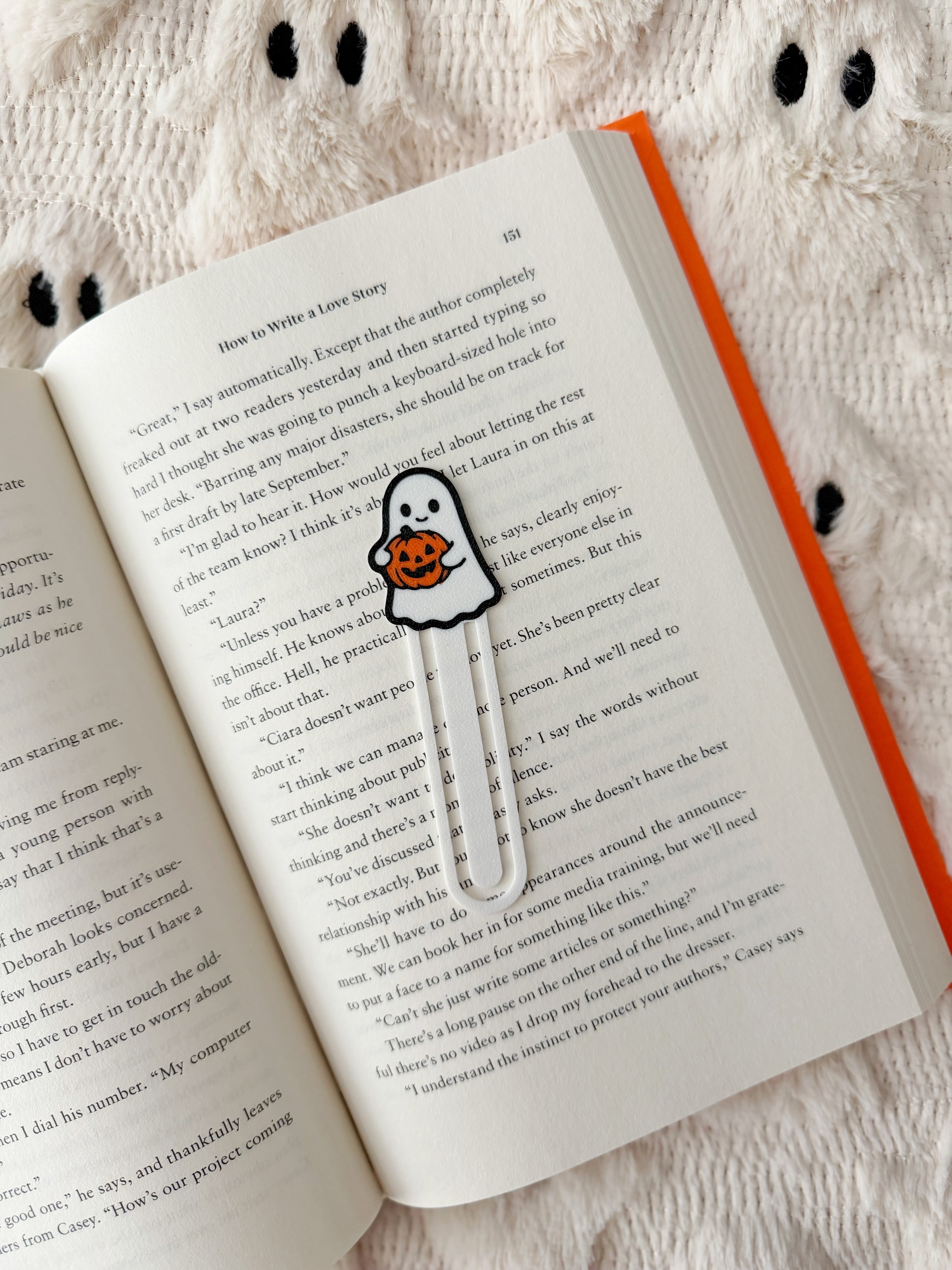 Jack-o’-Lantern Ghost Bookmark